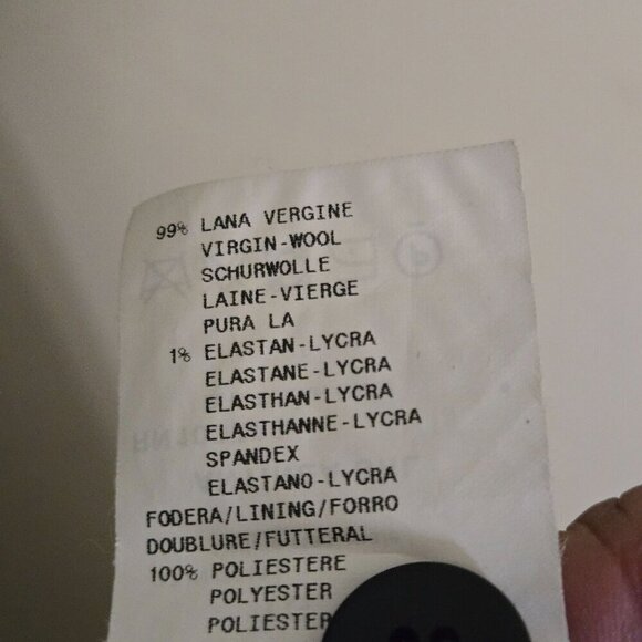 Armani Collezioni Black Wide Leg Textured Wool Crepe Dress Pants Size 16 - Picture 5 of 5